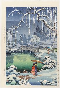 土屋光逸「春之雪 京都円山」