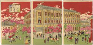 玉英「東京名所江戸橋郵便局真景」