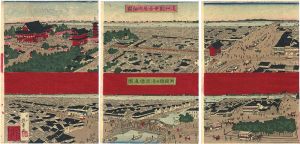 安治（探景）「浅草観世音境内細図　両国橋及浅草橋真図」