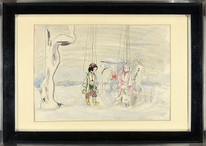 木村荘八「自筆画稿　雪んこ」