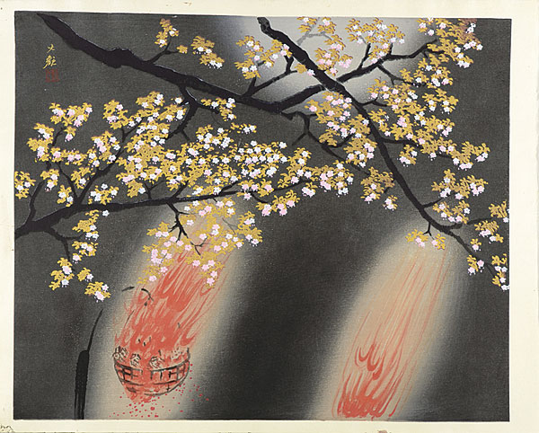 横山大観「夜桜」