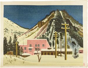 岡鹿之助「雪の発電所」