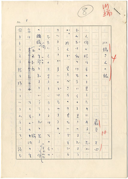 巖谷大四「自筆草稿　川端さんの眼」