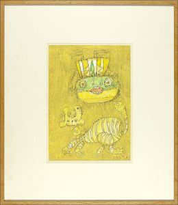 鬼頭曄「自筆画　捨身飼虎」