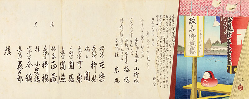 伊藤晴雨「春風亭小柳枝他改名披露刷物」