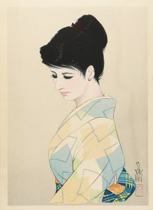 木版美人名作撰　夏の姿