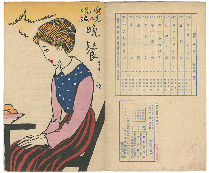 竹久夢二「新小唄第8編  晩餐」