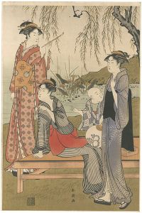 Women Relaxing under a Willow Tree【Reproduction】