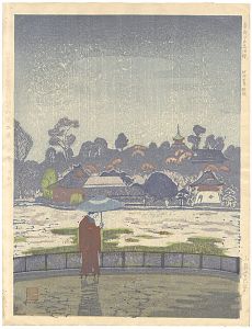 Koizumi Kishio / 100 Views of Great Tokyo in Showa Era  / Shinobazu Lake in the Spring Rain (#2)