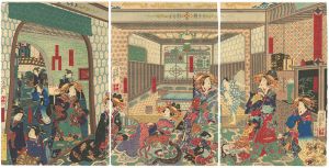 芳幾「江戸町二丁目甲子屋浴室之図」