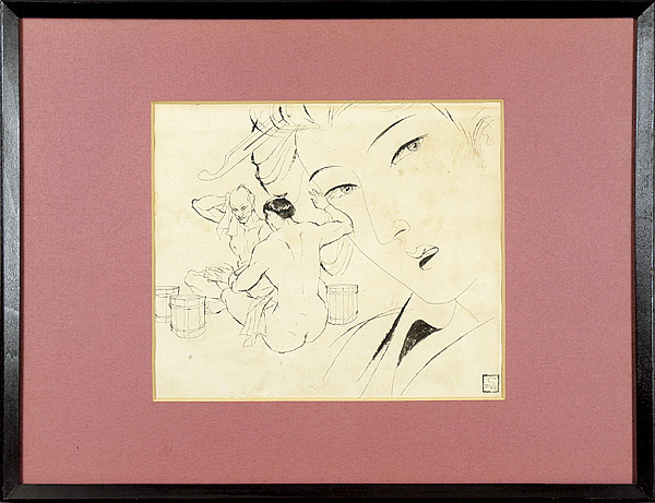 岩田専太郎「自筆挿絵 天狗 23」
