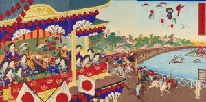 周延「東京上野不忍大競馬ノ図」