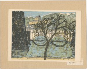 Onchi Koshiro / Recollections of Tokyo / Double Bridge at the Palace 