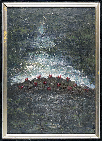 藤山ハン「自筆画 夜・水辺風景」