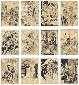 伊藤晴雨「自筆画稿 風俗十二ヶ月（仮題）」