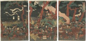 国芳「楠正成藁人形造敵箭奪図」