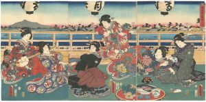豊国三代「隅田堤遠景之図」