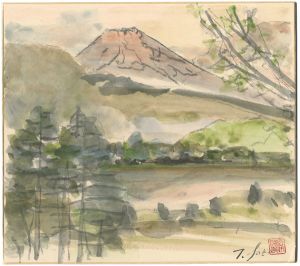 酒井俊幸「自筆色紙 山中湖」