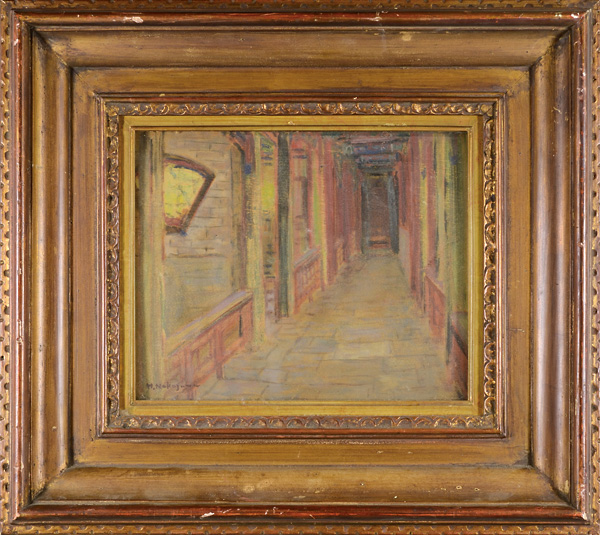 中澤弘光「自筆画 北京聴鴻楼廻廊」