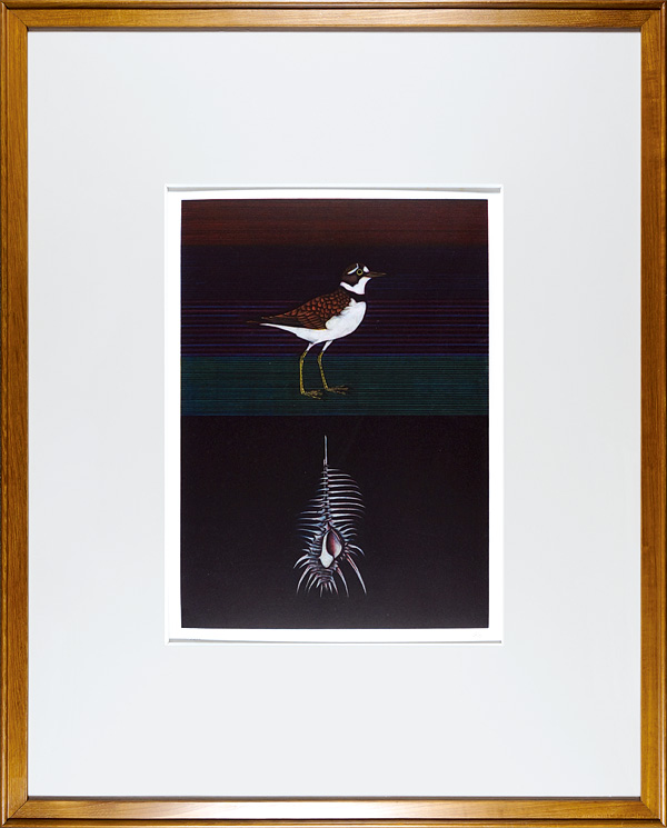 加山又造「千鳥とほね貝 1989」