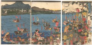 芳虎「寿永三年正月十六日宇治川大合戦ノ図」