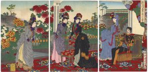 周延「秋園菊花の盛」
