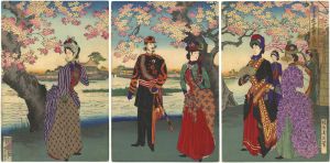 周延「墨田花高貴ノ遊覧」