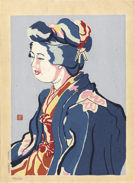 安井曾太郎「着物の女」