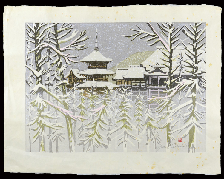 関野凖一郎「雪の清水寺（仮題）」