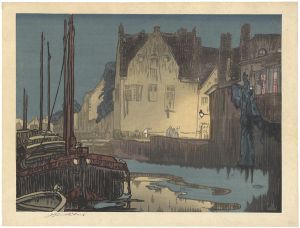 Frank Brangwyn / Bruges at Night (Bridge of the Predikheren)