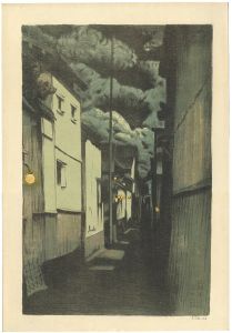 Sight in Osaka / Row House in a Back Alley (Moonlight Night) 