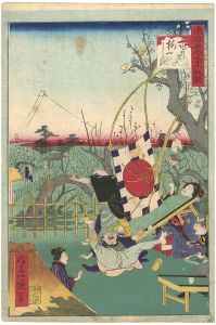 東京名所三十六戯撰　亀戸梅やしき