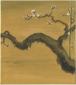 平沢貞通「自筆色紙　白梅」