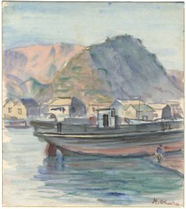 小原博司「自筆色紙　船の繕ひ」