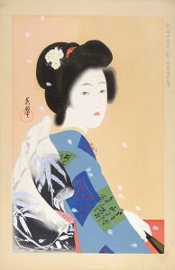 鰭崎英朋「新浮世絵美人合　4月　さく良」