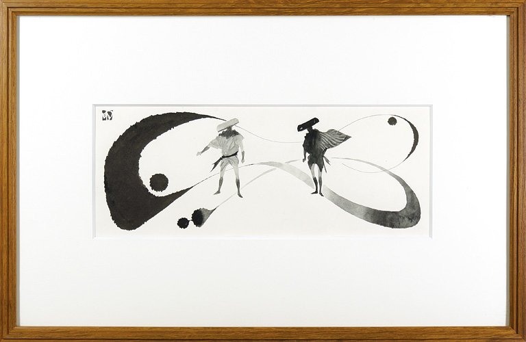 岩田専太郎「自筆挿絵 木枯し紋次郎」