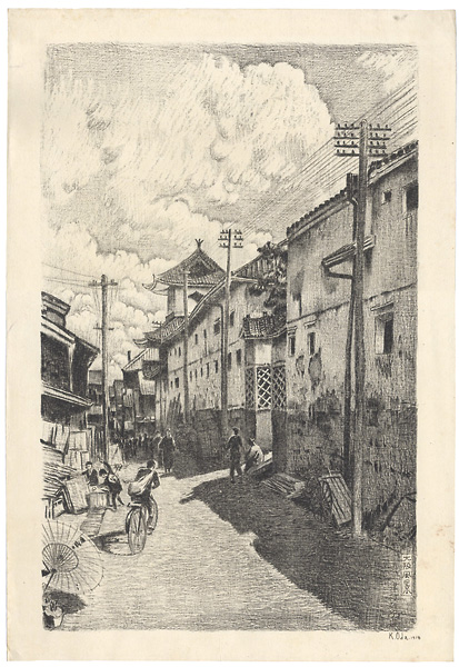 Oda Kazuma “Sight in Osaka / Alley along the Tsumura Branch Temple ”