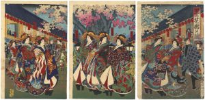 周延「里の花廊の賑」
