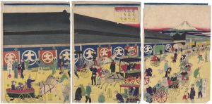 東京通旅籠町馬車通行之全図