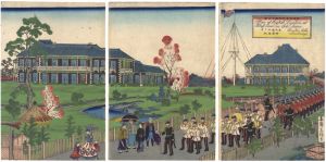 広重二代「横浜高臺英役館之全図」