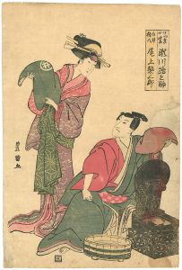 Toyokuni  / Kabuki Actors Print [けいせい小紫／瀬川路之助 白井権八／尾上榮三郎]