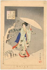 春汀「風俗通 雪裏の佳人」