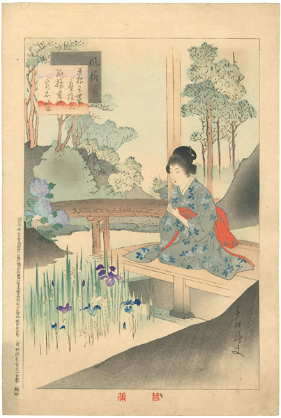 春汀「風俗通　菖蒲」