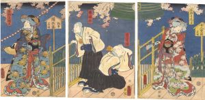 豊国三代「東鹿子二人道成寺」