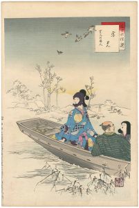 三十六佳撰　雪見 寛文頃婦人