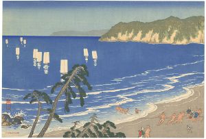川面義雄（根来莱山）「地引き網」