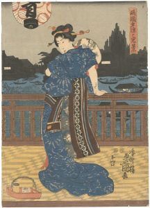 豊国三代「両国夕涼ノ光景」