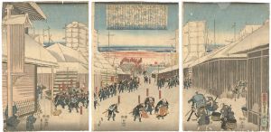 貞秀「義士両国橋引揚の図」