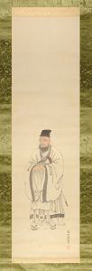 中村不折「自筆画幅 文宣王（孔士）図」