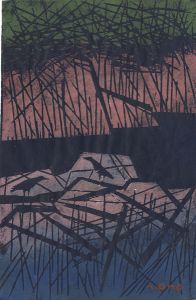 小野忠重「山峡」